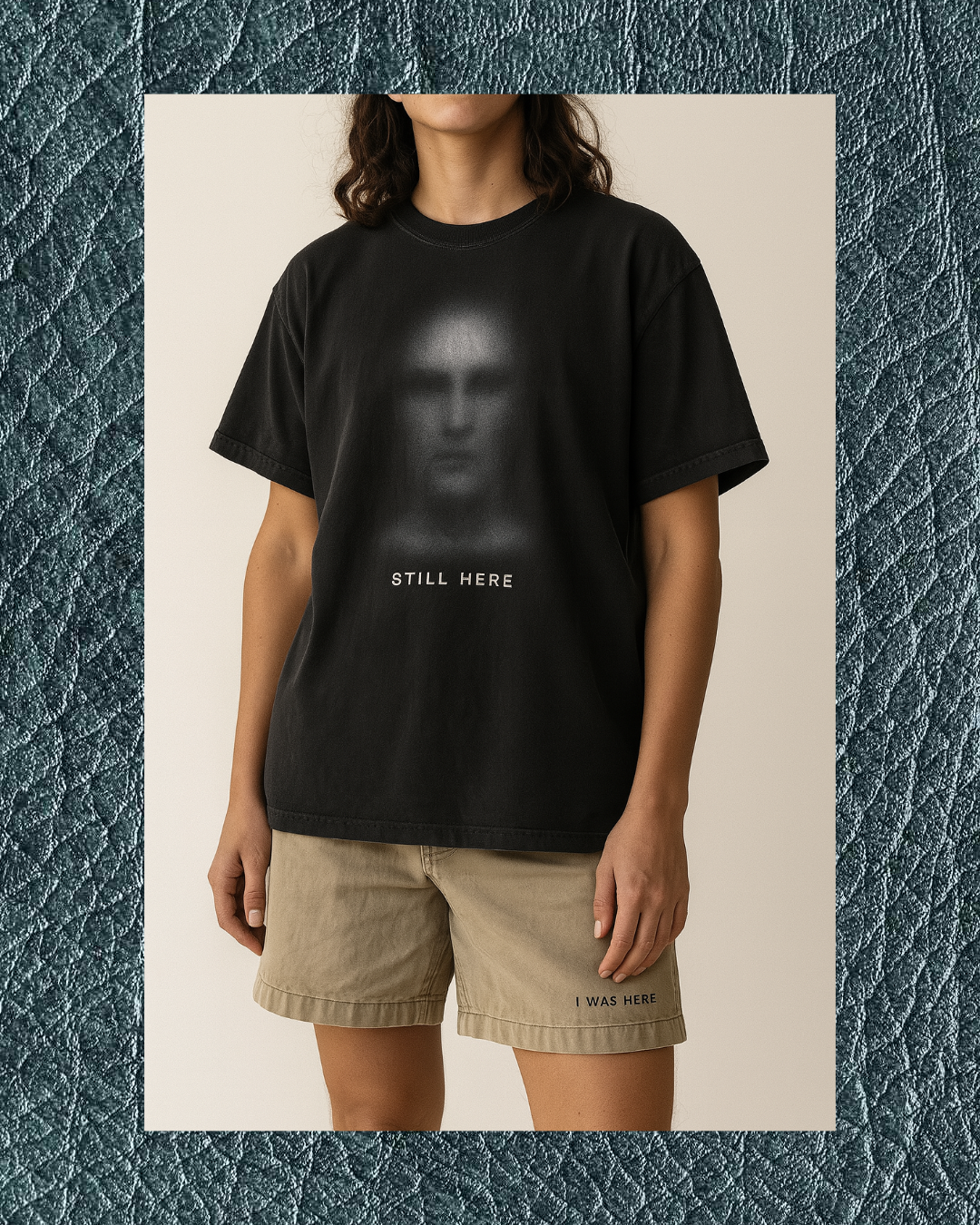 “STILL HERE” design shorts - t-shirt (together)