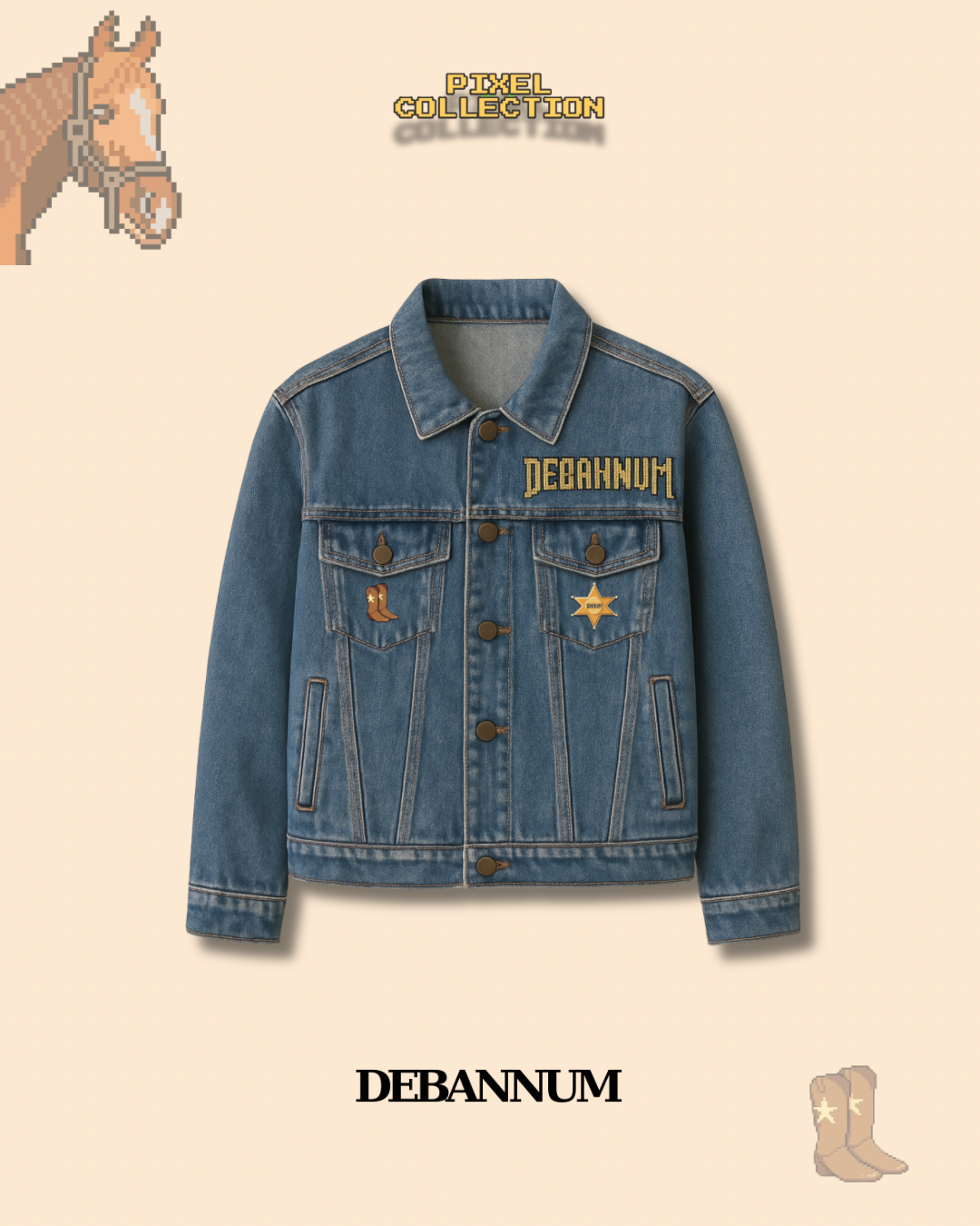 Pixel Art Denim Jacket – Debannum Town
